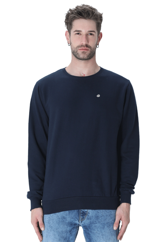 Navy Blue Plain Sweatshirt Crokemon