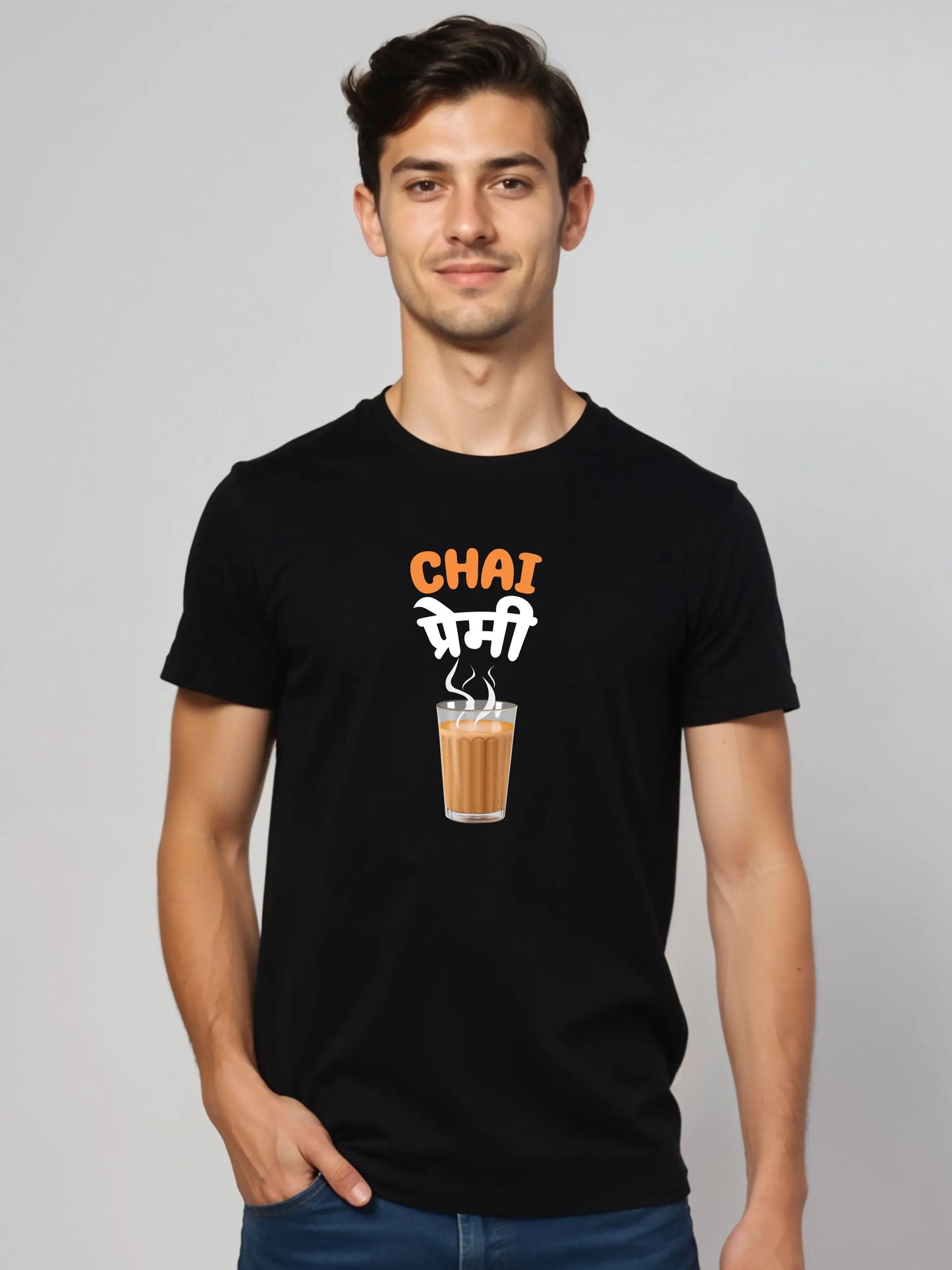 Chai Premi - Crokemon Classic Marathi Graphic Printed Black T-shirt Crokemon