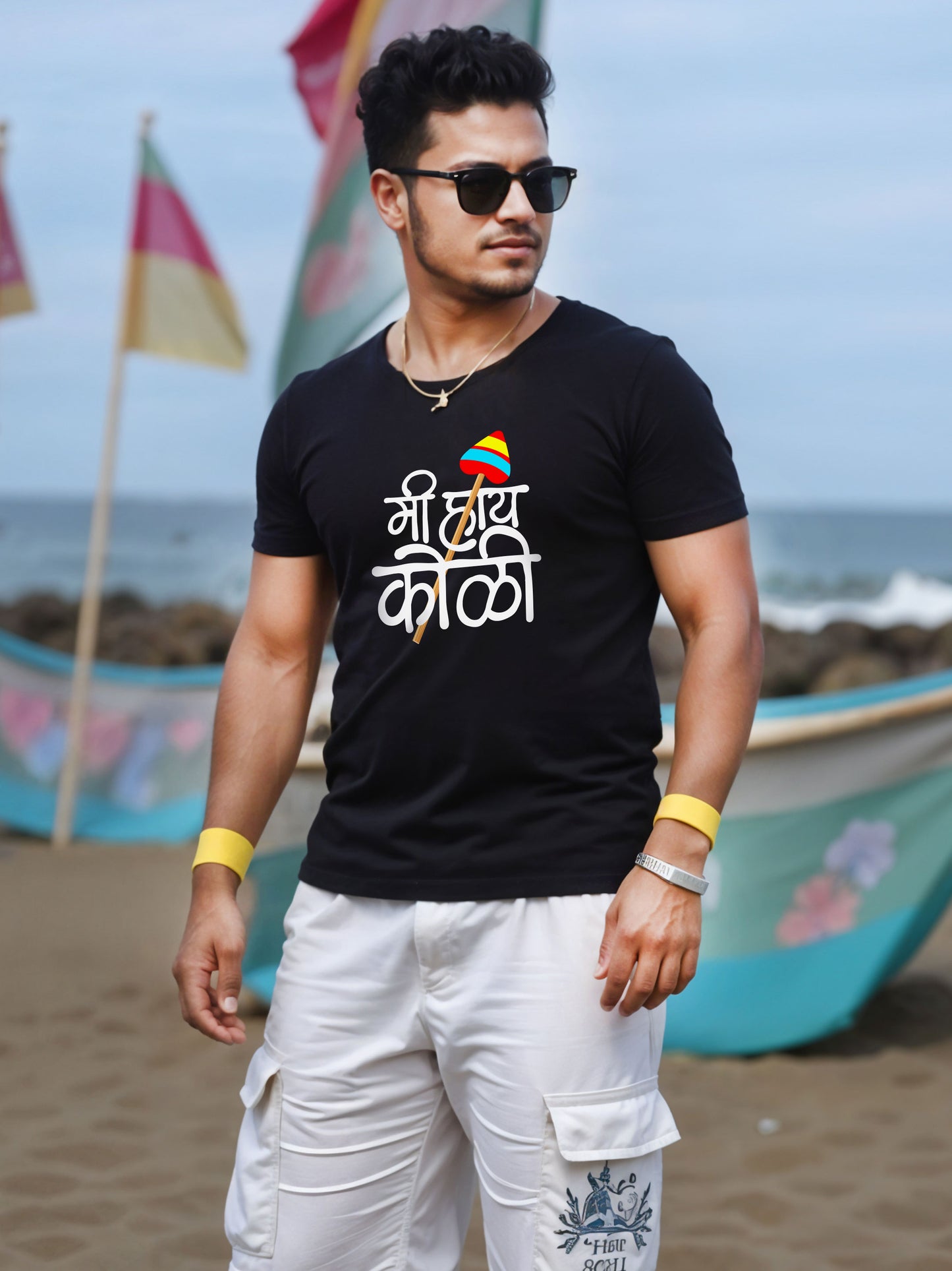 Mi Hay Koli - Crokemon Classic Marathi Graphic Printed Black T-shirt