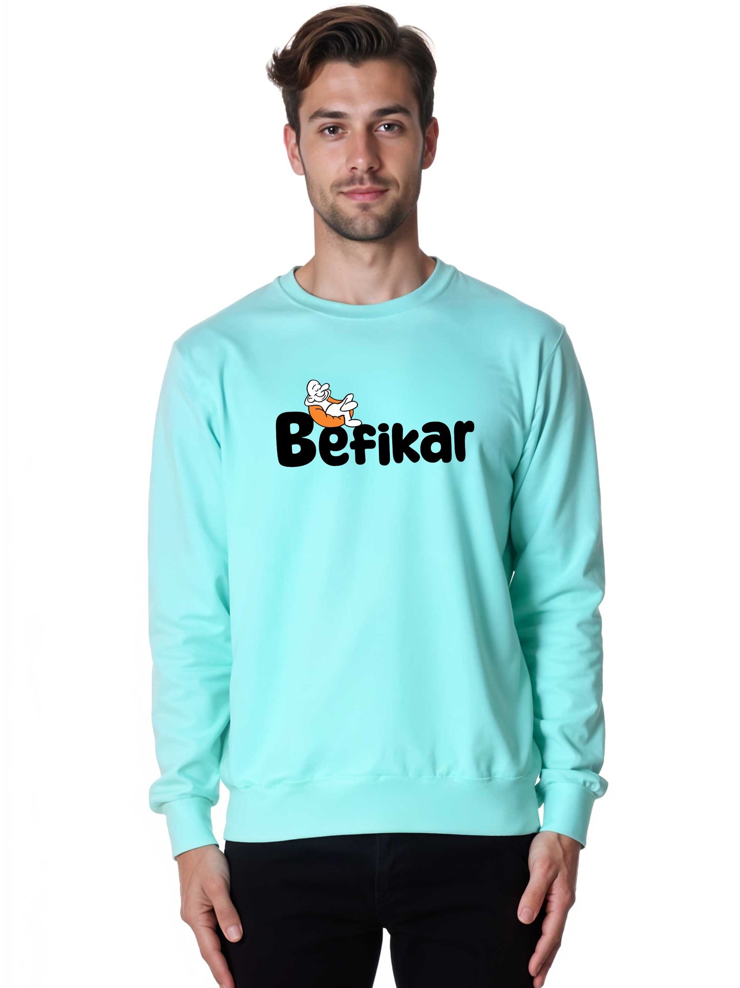 Befikar - Crokemon Classic Graphic Printed Mint Sweatshirt