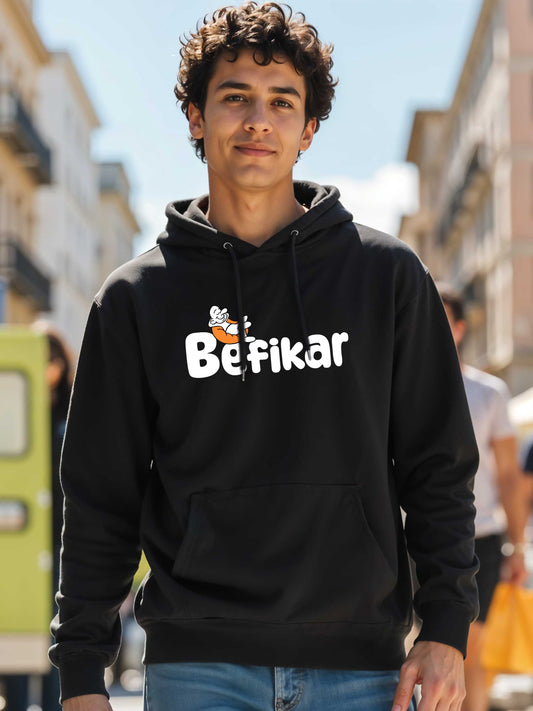 Befikar- Crokemon Classic Graphic Printed Black Hooded Sweatshirt