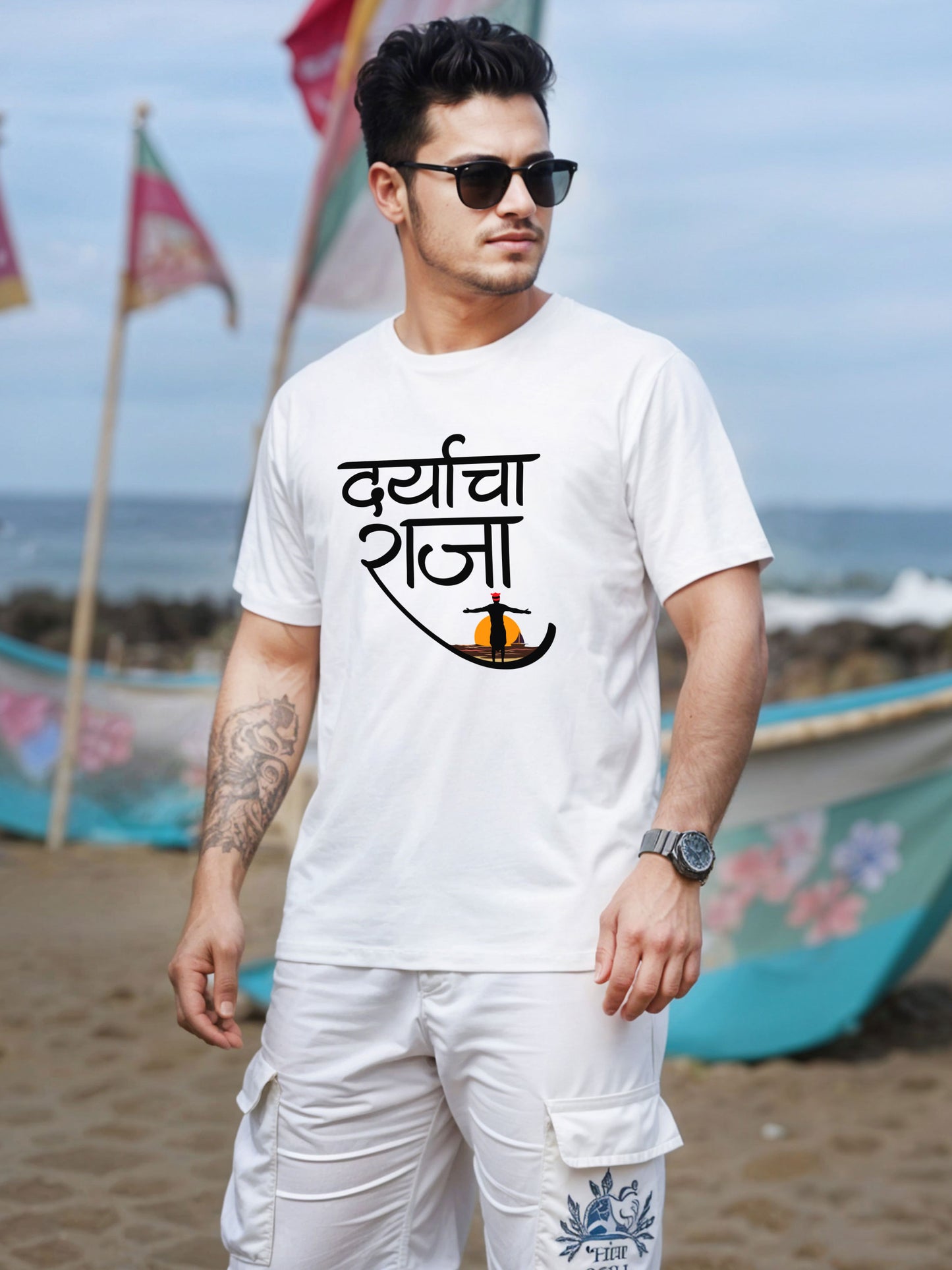 Daryacha Raja - Crokemon Classic Marathi Graphic Printed White T-shirt