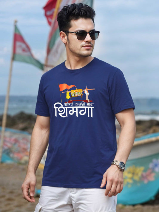 Shimga - Crokemon Classic Marathi Graphic Printed Navy Blue T-shirt