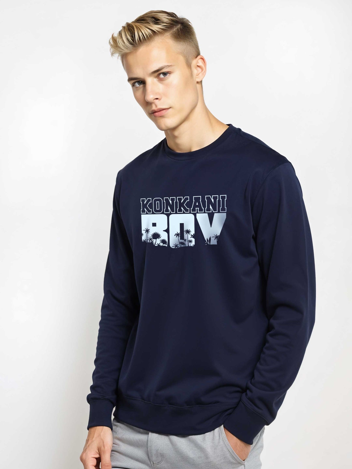 Konkani Boy - Crokemon Classic Graphic Printed Navy Blue Sweatshirt