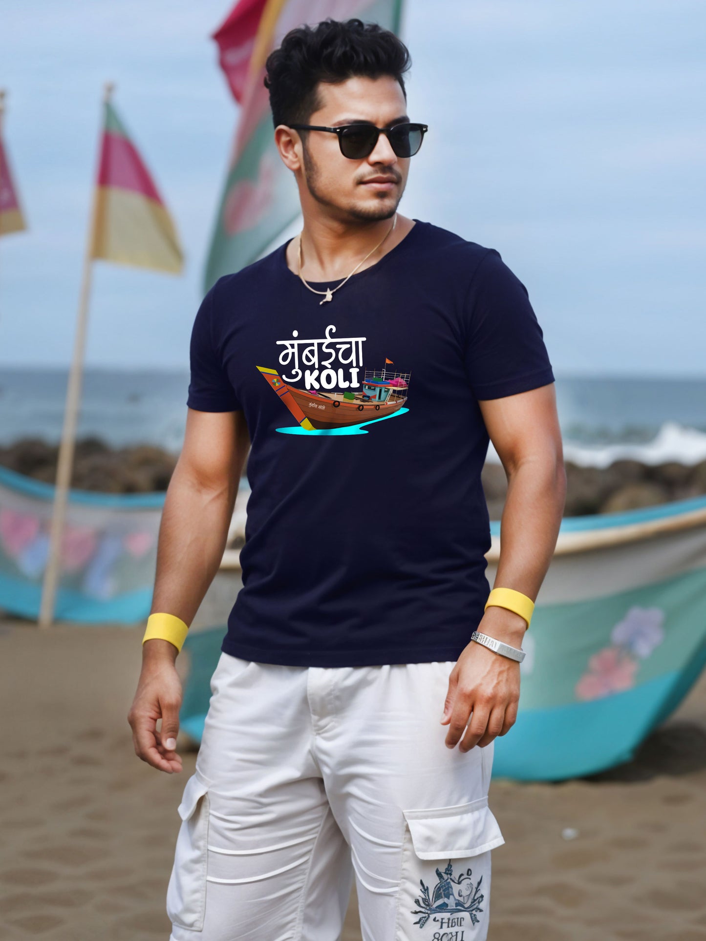 Mumbai Cha Koli - Crokemon Classic Graphic Printed Navy Blue T-shirt