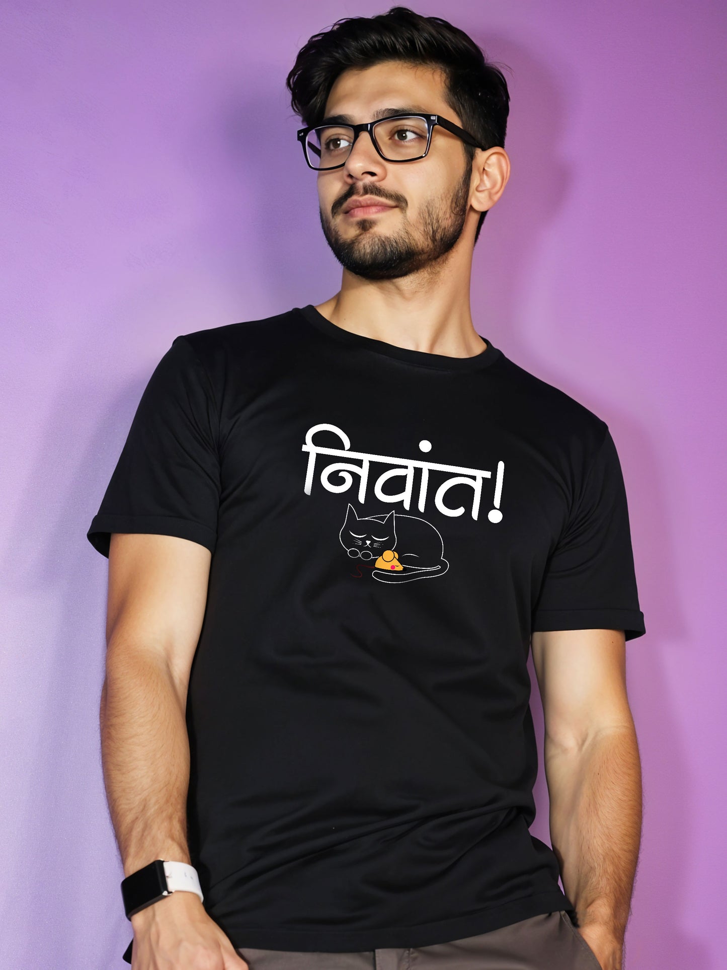 Nivant - Crokemon Classic Marathi Graphic Printed Black T-shirt