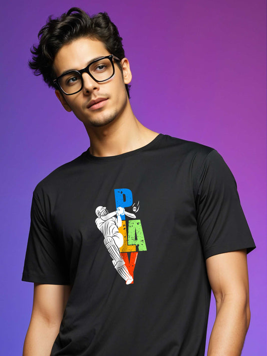 PLAY Cricket - Crokemon Classic Graphic Printed Black T-shirt