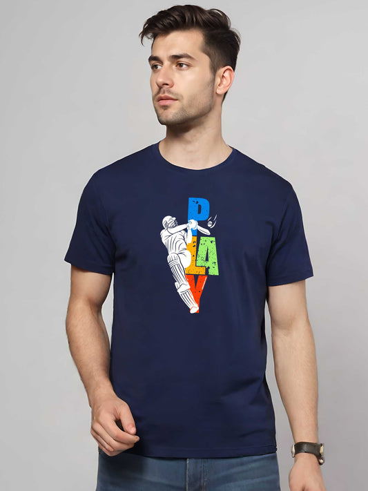 PLAY Cricket - Crokemon Classic Graphic Printed Navy Blue T-shirt