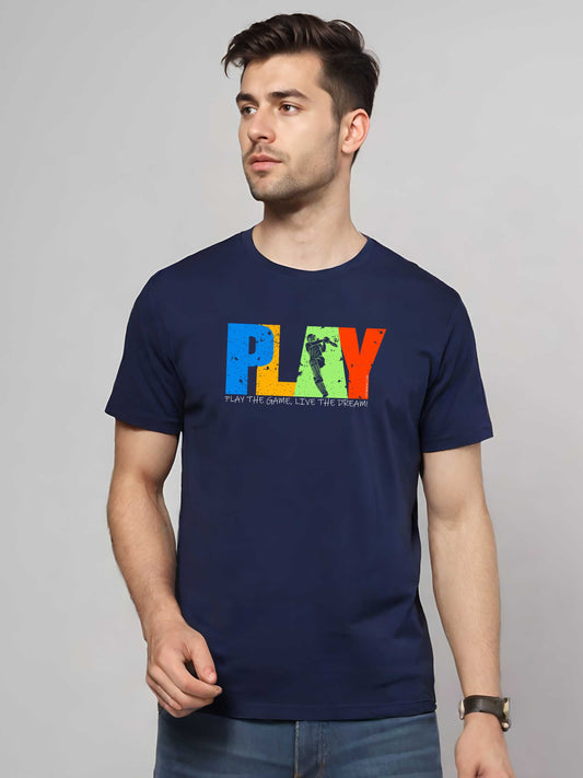 Cricket - Crokemon Classic Graphic Printed Navy Blue T-Shirt